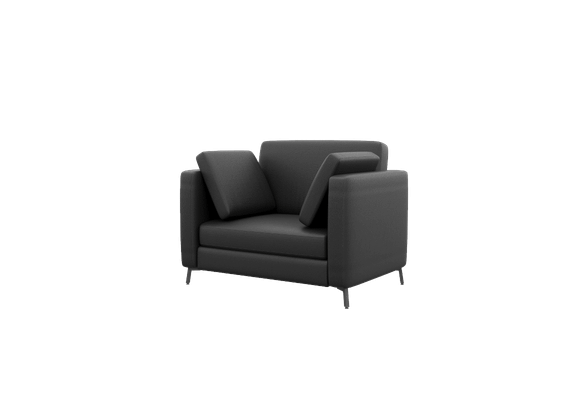 Brasco Диван одноместный BRS-1 Nappa 999/Металл Черный 1150*800*840