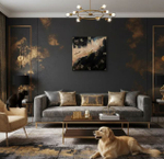 Настенные часы-картина из эпоксидной смолы ручная работа