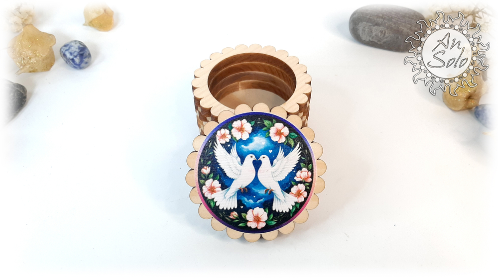 Мини-шкатулка "Влюбленные голуби"