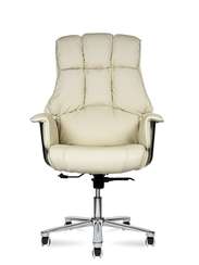Кресло офисное Норден / Президент / слоновая кость / экокожа