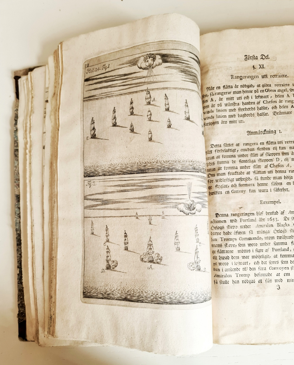 "Эволюция на море, или как корабли боевого флота должны содержаться в надлежащем порядке (Evolutions at sea or how ships in a battle fleet, should be kept in proper order)". Christopher Falkengreen. 1752 г.