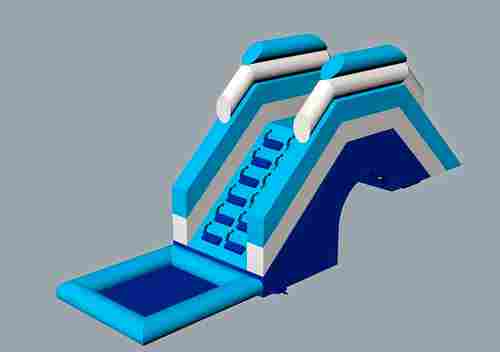 Надувная лестница для бассейна из ПВХ с бассейном, синий, 6,7*1,8*3 м