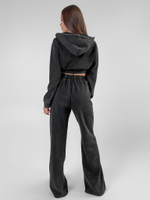 Костюм спортивный Snow Vina 15796 из укороченной толстовки на молнии и широких штанов с разрезами