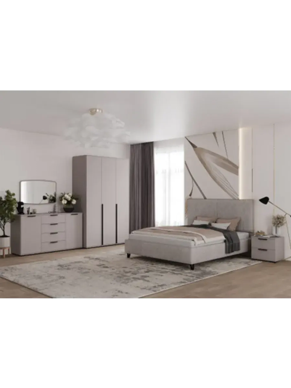 Комод для одежды белый 4 ящика 153х45х97 см