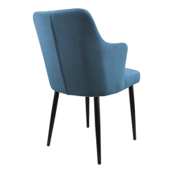 Стул "Хант" (арт. 345), велюр Бренди В08 синий, ножки круглые черные.
