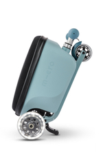 Чемокат Micro Luggage Junior LED морозный голубой с наклейками, лимитированная коллекция