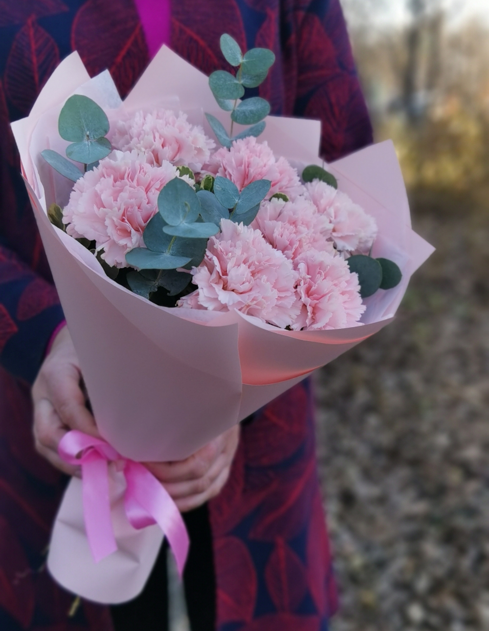 Букет розовых диантусов