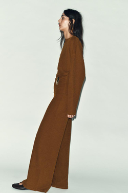 ZARA ФАКТУРНЫЙ ТОП С ПРЯЖКОЙ, ГОРЧИЧНЫЙ