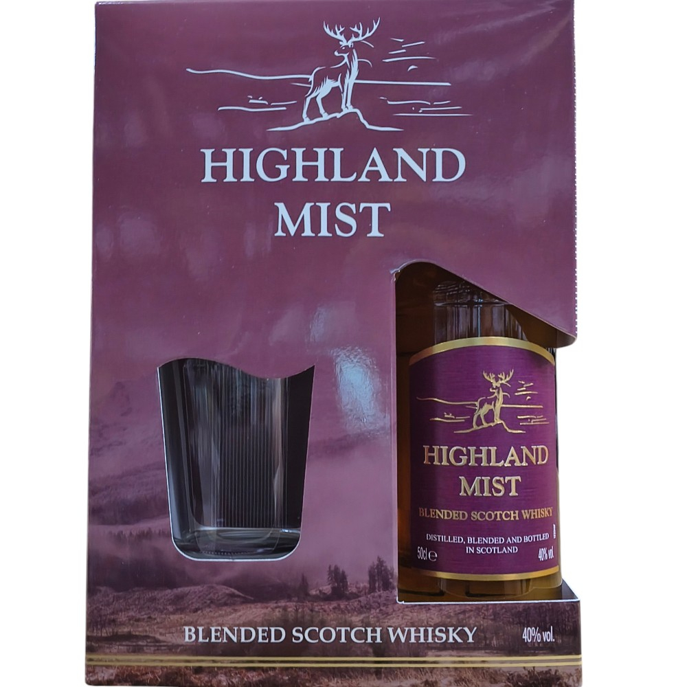 Виски Highland Mist Blend 0,5 л. В подарочной упаковке с бокалом