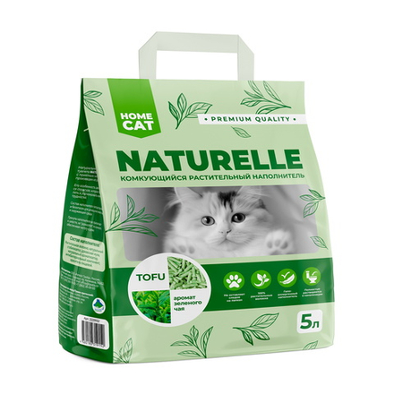 Комкующийся наполнитель HOMECAT NATURELLE Зеленый чай для кошачьих туалетов с ароматом зеленого чая 5 л