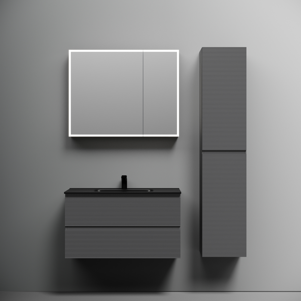 Тумба подвесная Sancos Folk 890х445х500, c двумя ящиками оснащенными доводчиками, Grey soft, арт.FL90GS