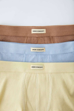 ZARA НАБОР ИЗ ТРЕХ ТРУСОВ-БОКСЕРОВ ИЗ ВАФЕЛЬНОЙ ТКАНИ, РАЗНОЦВЕТНЫЙ