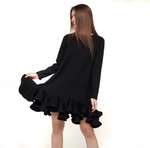 Платье мини с рукавами и воланами