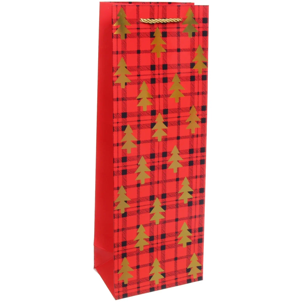 Пакет под бутылку «Новогодний дизайн» 36*12,5*8,5 см