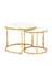 Набор из 2 журнальных столиков Selene Ø60 и Ø45 см, стекло под белый мрамор, золото
