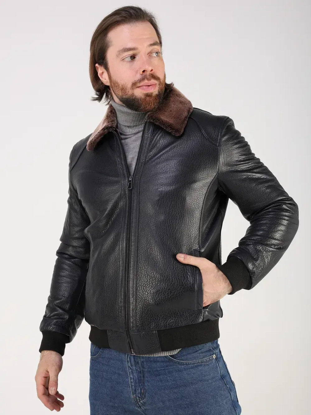 Дубленка зимняя куртка натуральная кожаная