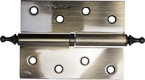 Петля дверная разъемная ЗУБР ″ЭКСПЕРТ″, 1 подшипник, цвет ст. латунь (AB), левая, с крепежом, 100х75х2,5мм,2шт