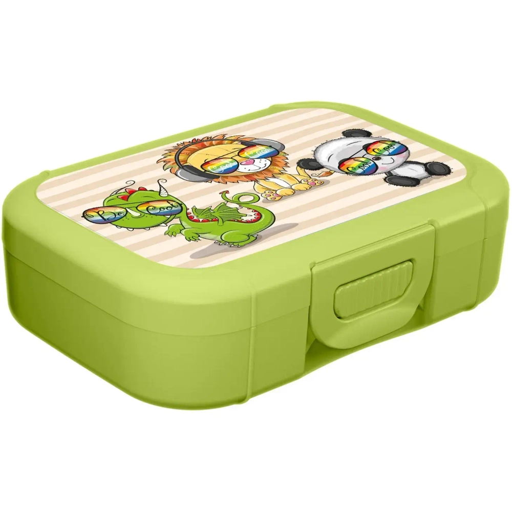 Ланч-бокс детский 0,85л «Зверушки» салатовый
