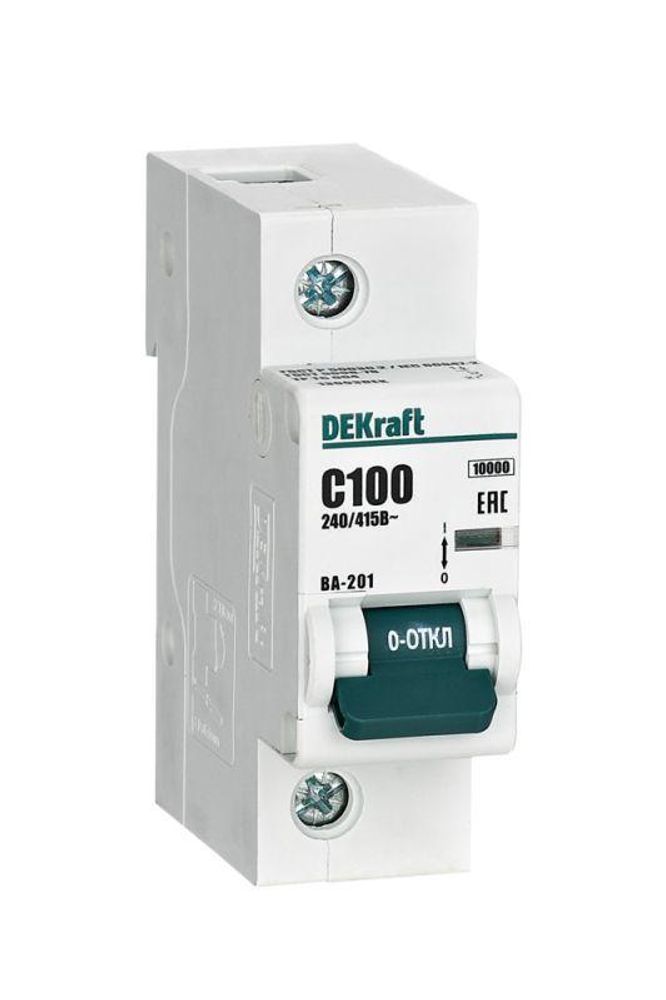 Выключатель автоматический модульный 1п C 100А 10кА ВА-201 DEKraft 13003DEK Выключатель автоматический модульный 1п C 100А 10кА ВА-201 DEKraft 13003DEK