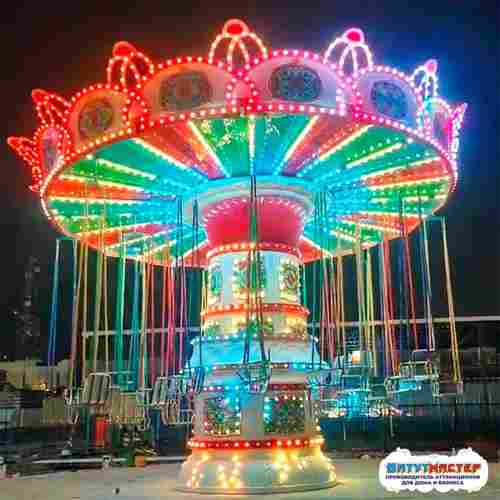 Детская цепочная карусель «Летающий сад», 24 места 15×15×7 м