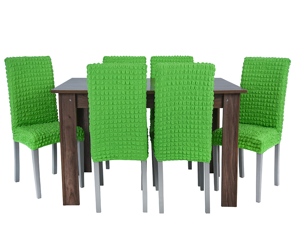 Чехол на стул без оборки со спинкой, цвет Фисташковый, Набор 2 шт.