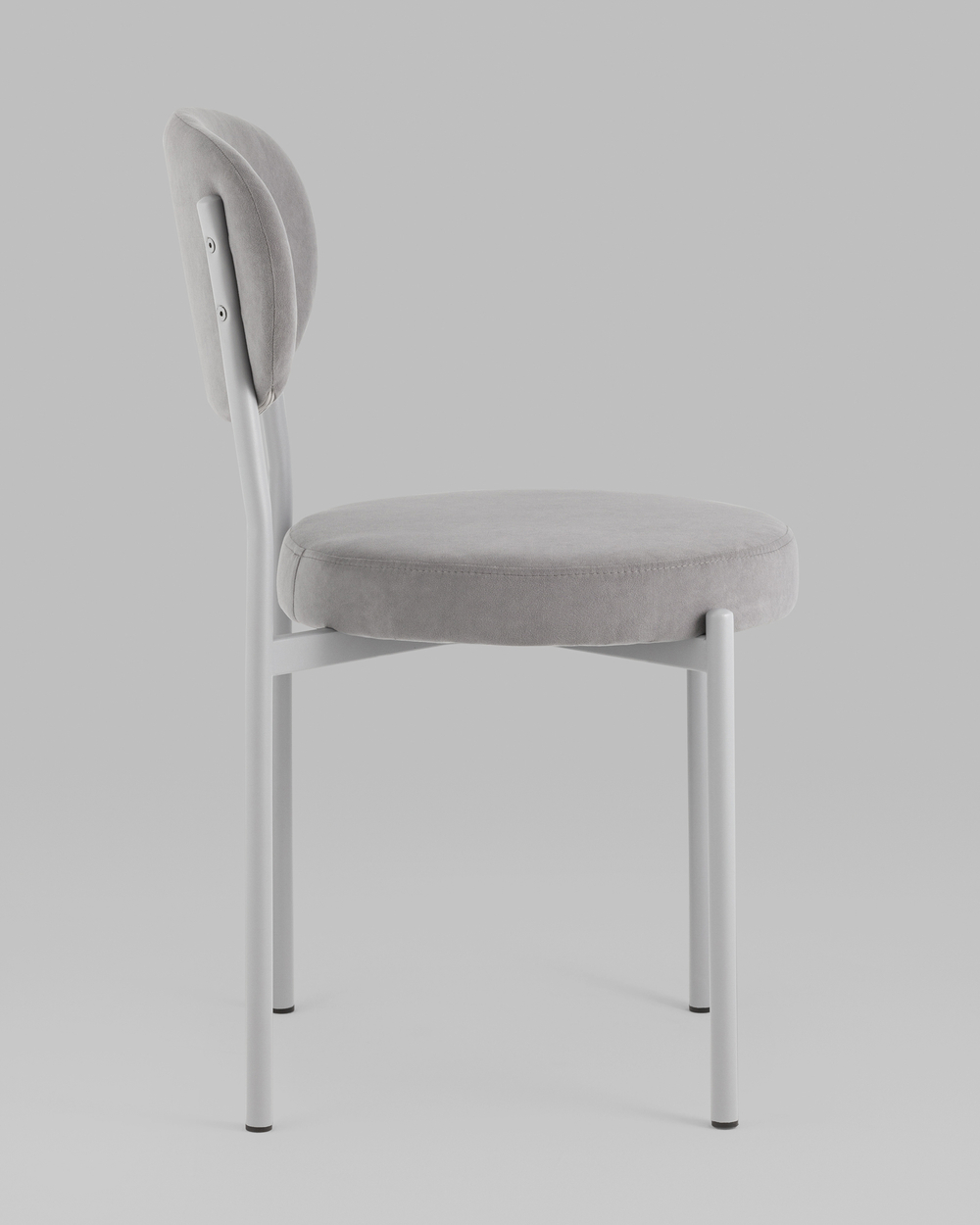 Стул Бриф SN велюр серый каркас светло-серый муар