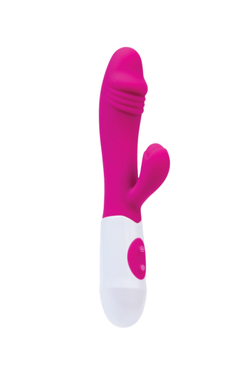 Вибратор с клиторальным стимулятором A-Toys by TOYFA Area, силикон, розовый, 19,5 см