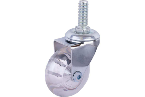 РОЛИК ОДИНАРНЫЙ С РЕЗЬБОВЫМ ШТИФТОМ М10 50ММ  ПРОЗРАЧ 1ШТ