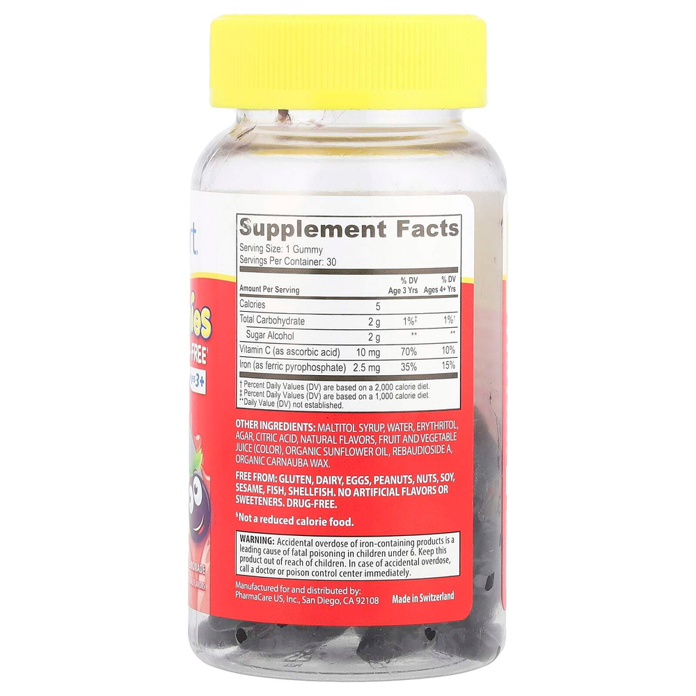 Kids Smart, Kids Smart® VITA Gummies®, железо и витамин C, для детей от 3 лет, ежевичный лимонад, 30 жевательных таблеток