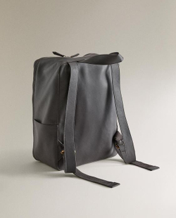 ZARA HOME КОЖАНЫЙ РЮКЗАК, ШОКОЛАДНЫЙ