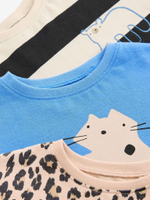 Лонгслив для девочки Next E65-365, 3 шт., Бежевый, Голубой