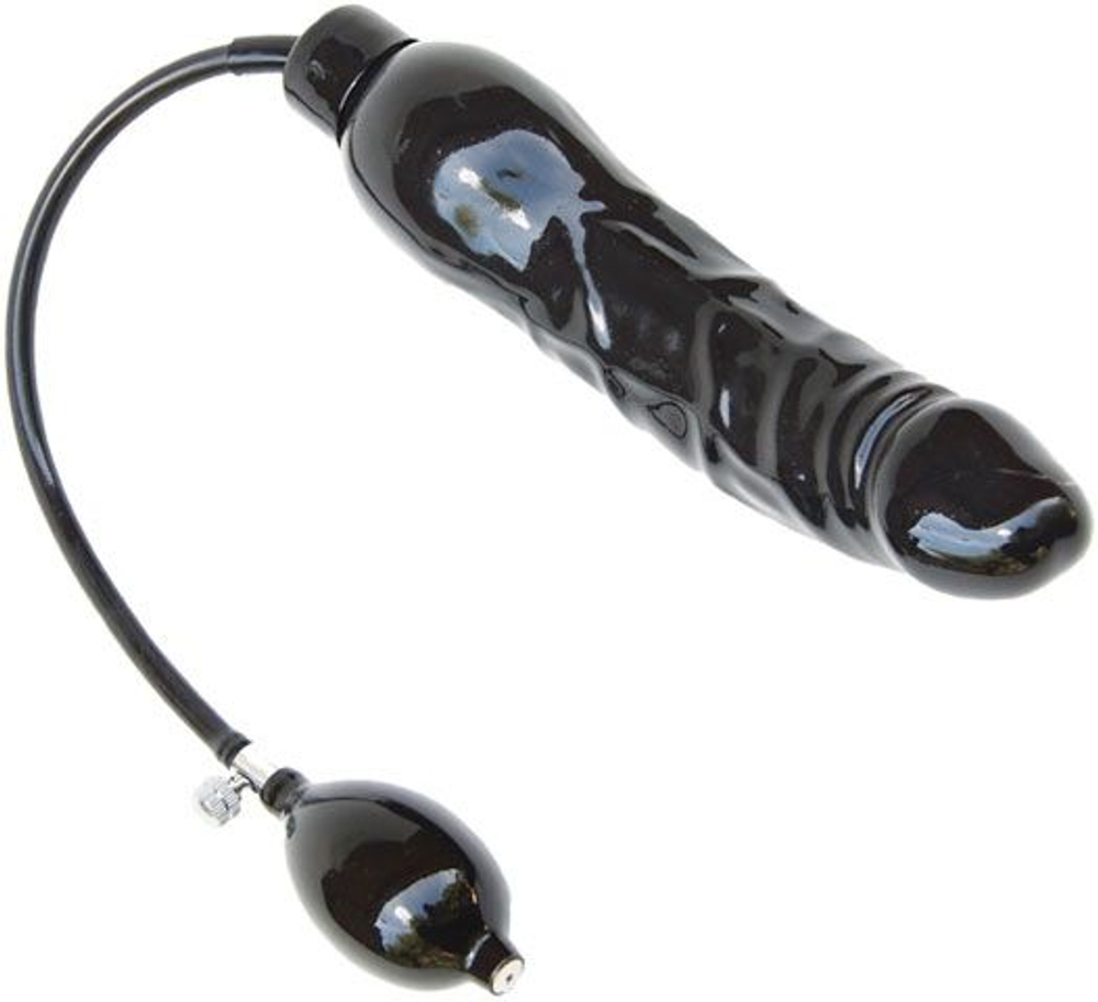 Раздувающийся толстый фаллоимитатор Inflatable Dildo XL - 23 см. (Цвет: черный)