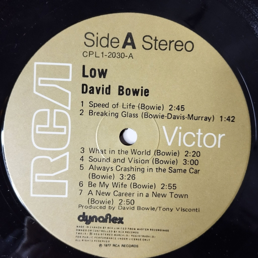 Винтажная виниловая пластинка LP David Bowie Low (Canada 1977)