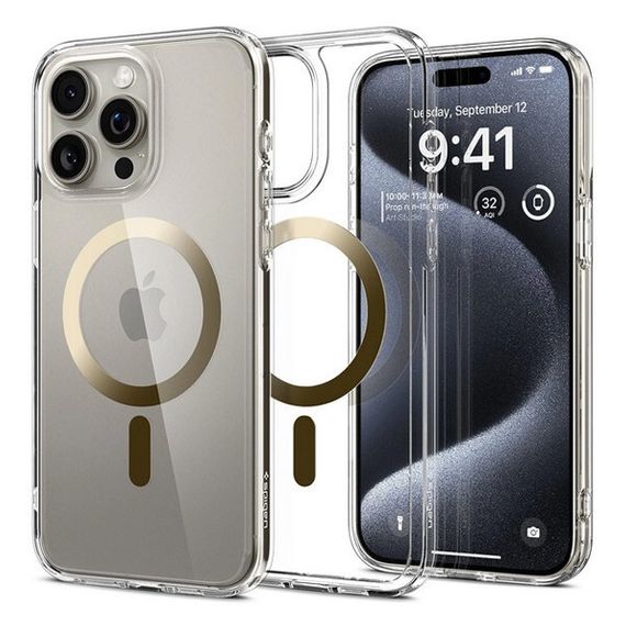 Чехол Spigen Ultra Hybrid MagFit для iPhone 15 Pro (ACS06718) золотой