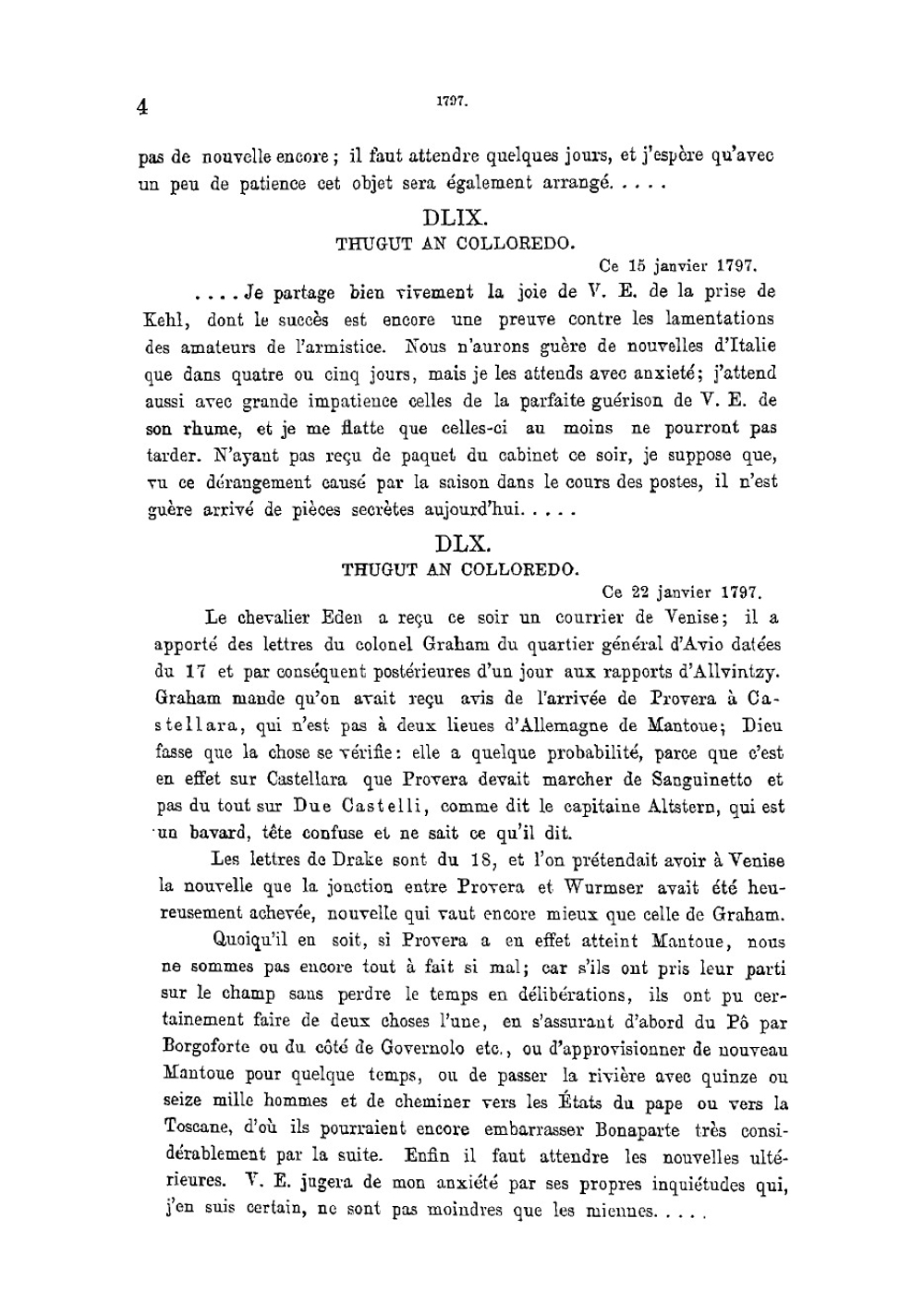 Vertrauliche Briefe des Freiherrn von Thugut: Beitrage zur Beurtheilung der politischen Verhaltnisse Europa's in den Jahren 1792-1801 | Alfred Ritter von Vivenot