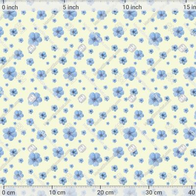 Россыпь из голубых цветов на желтом фоне by Lilyacherepanova2908 517 DPI