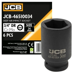 Головка ударная глубокая 3/4'', 34мм (6гр.) JCB JCB-46510034