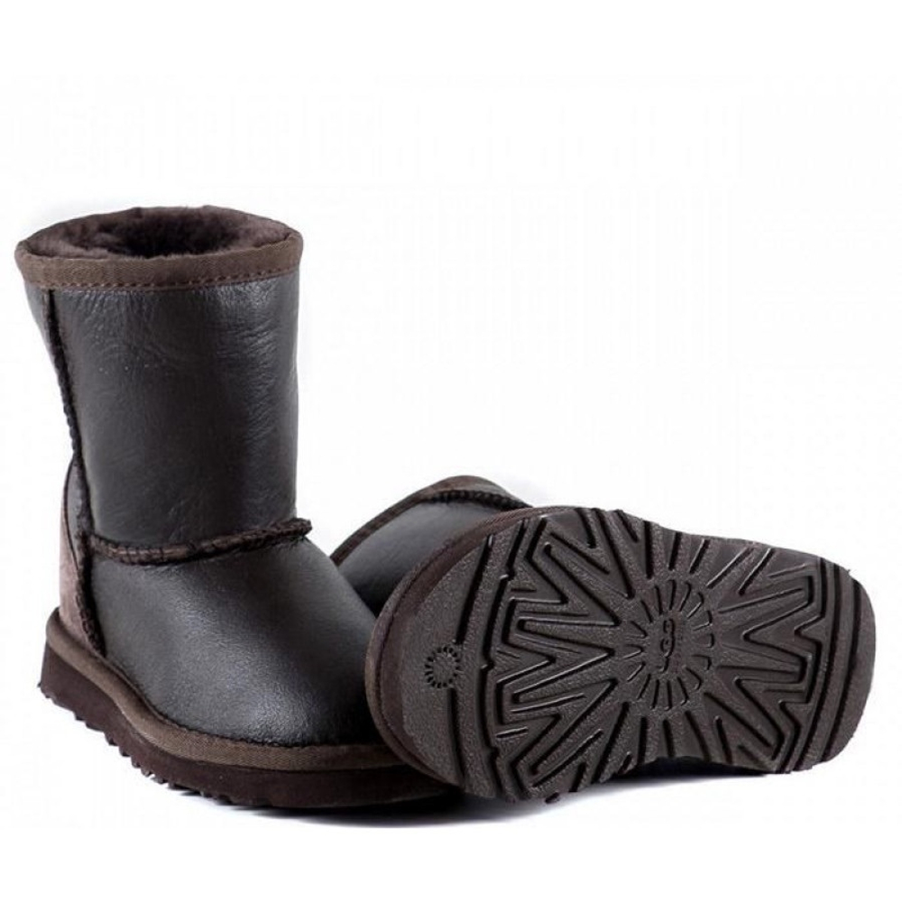 UGG Kids Classic Short Metallic Chocolate