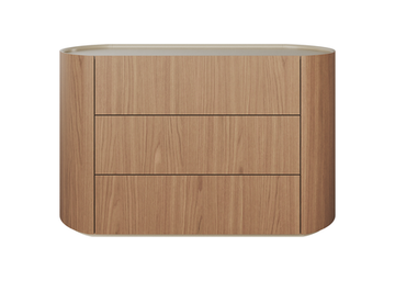 Комод Lagom 3 ящика ширина 120 см (натуральный дуб, молочный)