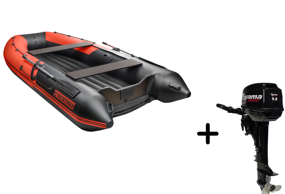 YACHTMAN-360 НДНД красный-черный + Toyama T 9.8 BMS (комплект лодка + мотор)