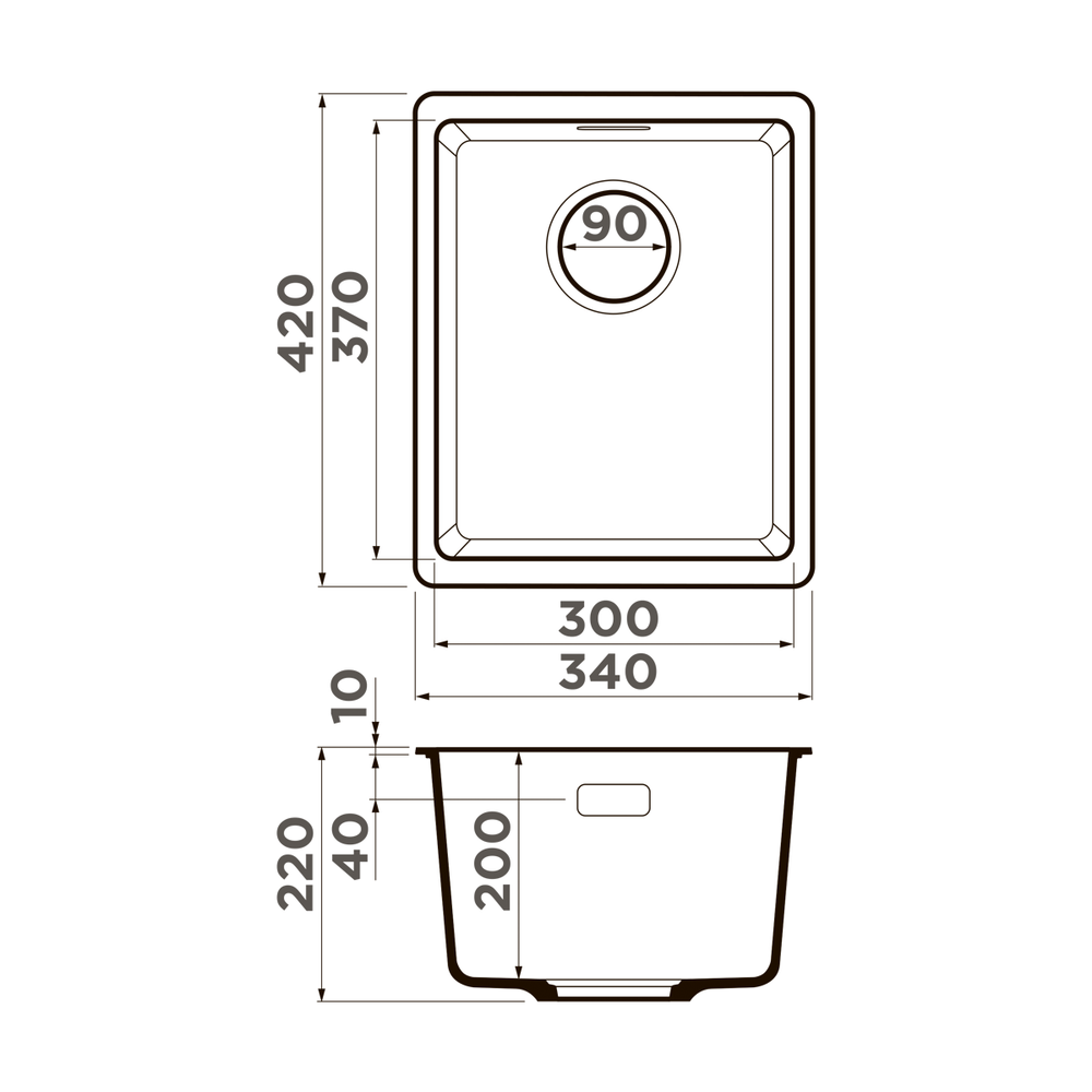 Мойка Omoikiri Kata 34-U-DC Artgranit | Темный шоколад