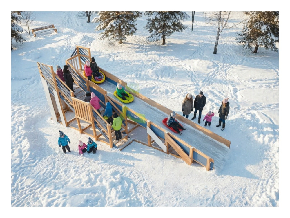 Зимняя горка "IgraGrad Snow Fox", скат 8 м мод.3