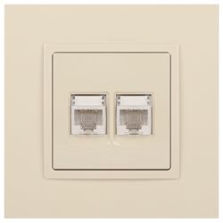 Розетка ЭРА Elegance 14-3108-02 информационная двойная 2хRJ45 IP20 слоновая кость