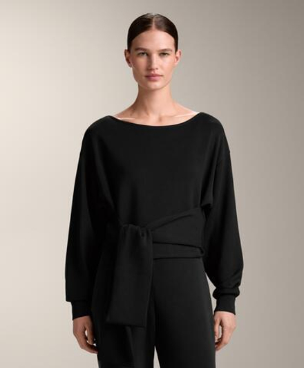 Oysho Мягкая толстовка с узлом, черный