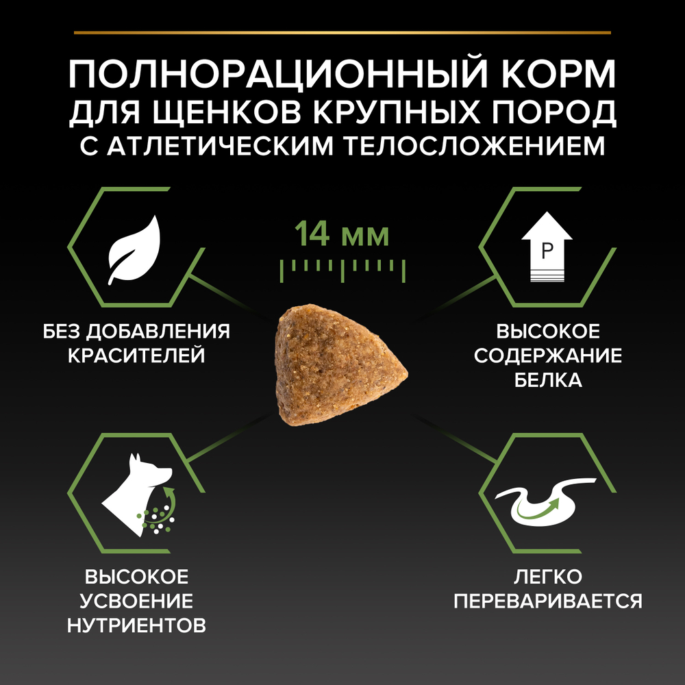 Сухой корм PRO PLAN HEALTHY START для щенков крупных пород с атлетическим телосложением курица 12 кг