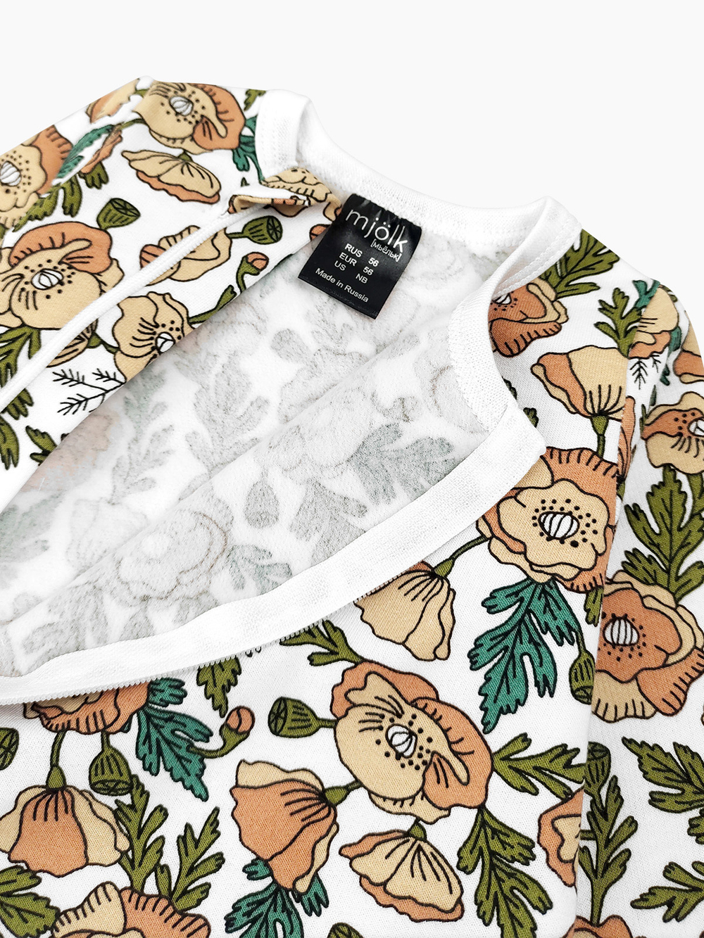 Утеплённый комбинезон с закрытой ножкой Mjölk Sleep and Play Маки NEW, уценка