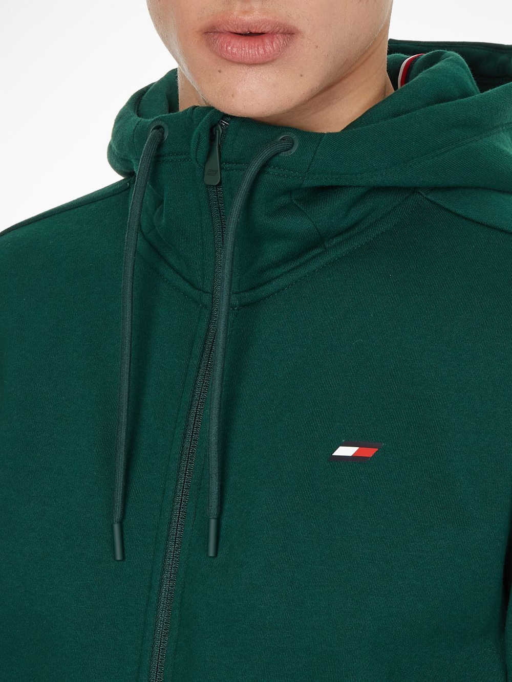 Мужская теннисная кофта Tommy Hilfiger Essentials Full Zip Hoody - зеленый