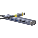 USB-C Хаб Baseus UltraJoy 7-Port AIR (HDMI4K@60Hz + 2xUSB-A3.0 + USB-C-PD + SD3.0 + TF3.0 + mj3.5mm)