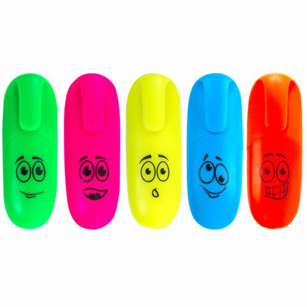 Набор текстовыделителей ЮНЛАНДИЯ 5 шт., мини, АССОРТИ, "НЕОНЧИКИ", линия 1-5 мм, 151765