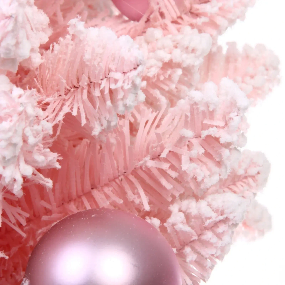 Елка декоративная «Нежность» 90 см, ПВХ с белым напылением (136 веток), Розовый